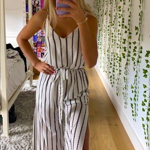 slit leg flowy jumpsuit